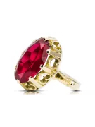 Or jaune 14 carats Rubis Anneau Vintage vrc134y